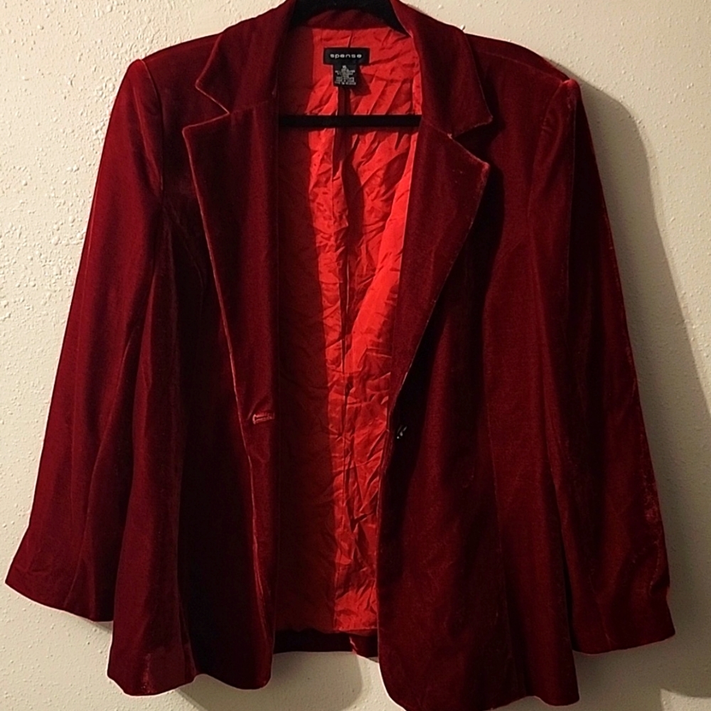 Red velvet jacket